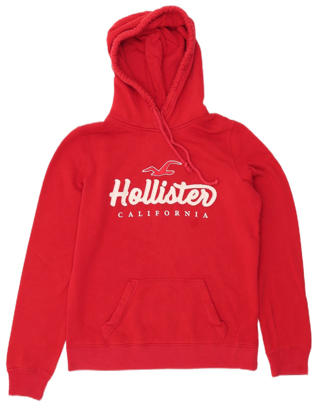 HOLLISTER Pull à capuche graphique pour femme UK 10 Small Rouge Coton