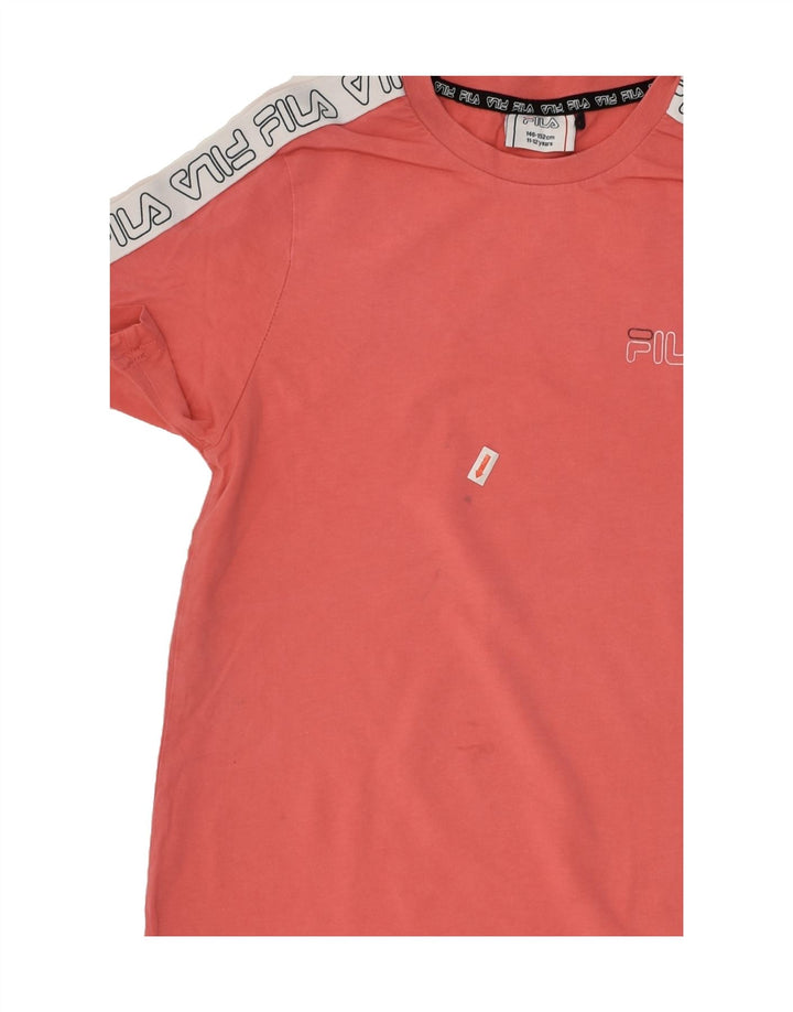 FILA Boys Graphic T-Shirt Top 11-12 Years Pink | Vintage Fila | Thrift | Second-Hand Fila | Used Clothing | Messina Hembry 