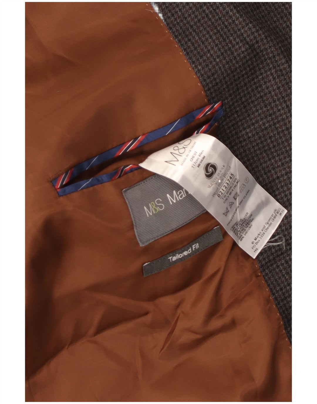 Marks & Spencer Veste blazer coupe ajustée pour homme UK 46 3XL Gris pied-de-poule
