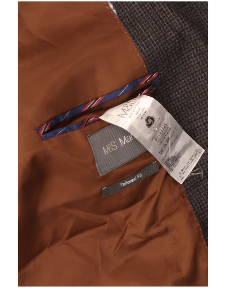 Marks & Spencer Veste blazer coupe ajustée pour homme UK 46 3XL Gris pied-de-poule
