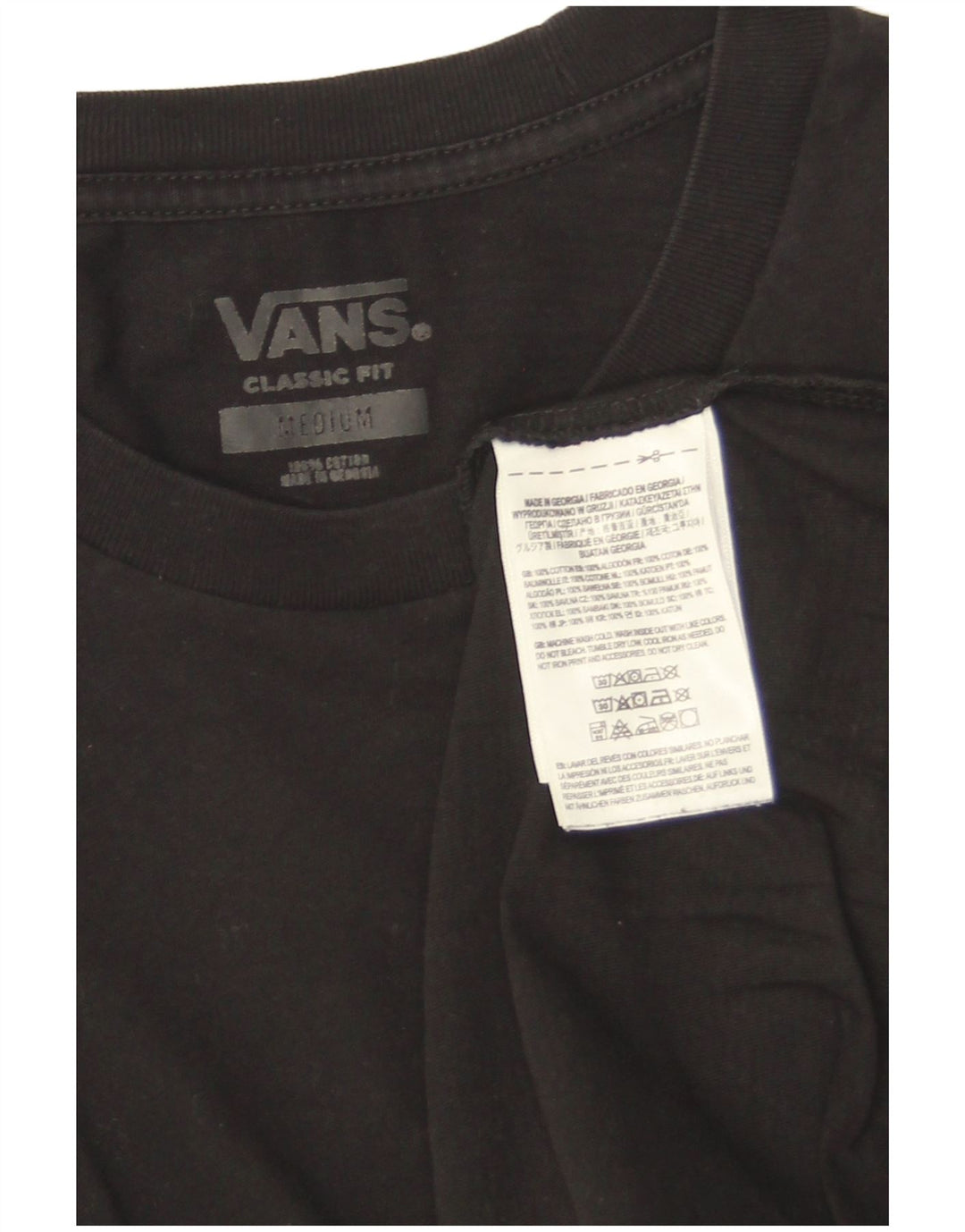Vans T-shirt coupe classique pour homme en coton noir moyen