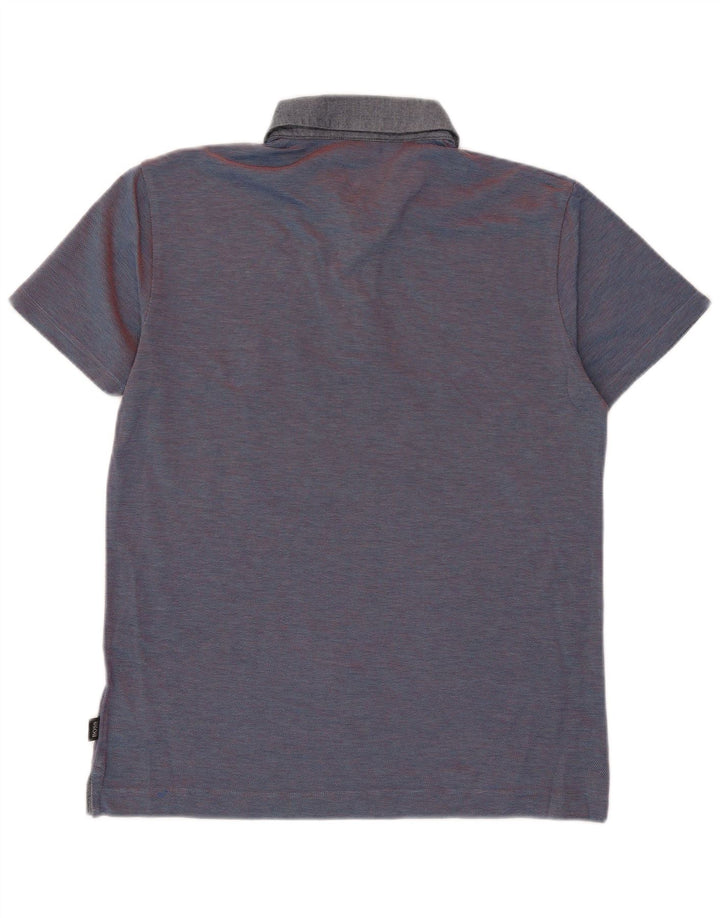 Hugo Boss Polo Slim Fit en coton à fines rayures bleu marine