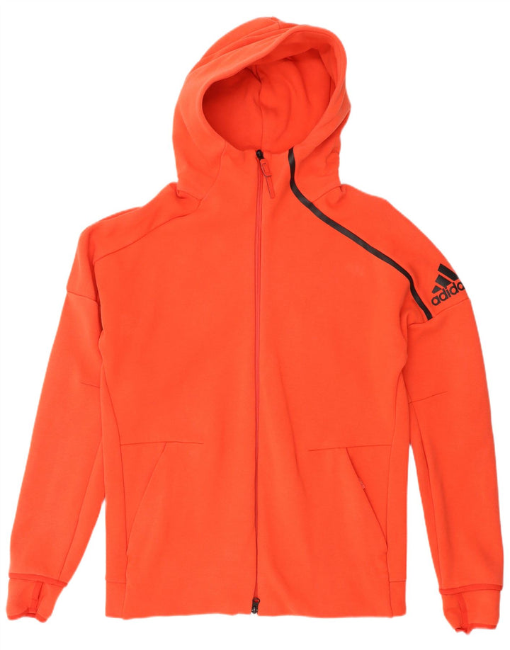 Adidas Pull à Capuche Graphique Zippé Homme Rouge Moyen