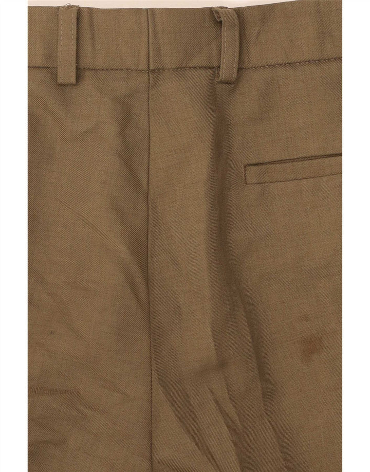 Marks & Spencer Pantalon Chino Pegged Homme W32 L33 Kaki Polyester