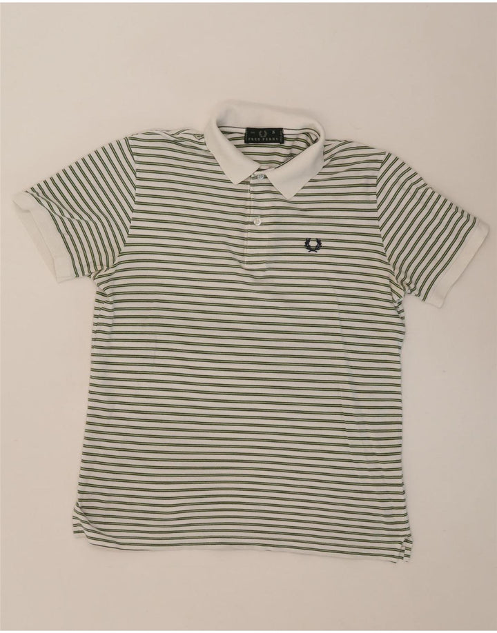 FRED PERRY Polo Homme Petit Blanc Rayé Coton