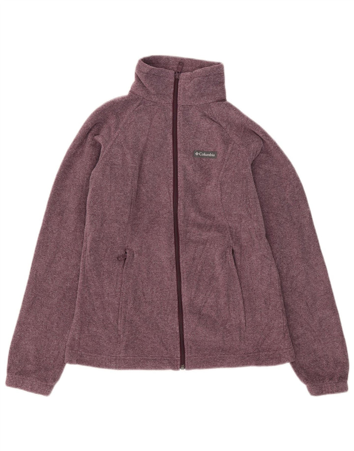 COLUMBIA Veste Polaire Femme UK 10 Petit Violet Moucheté Polyester