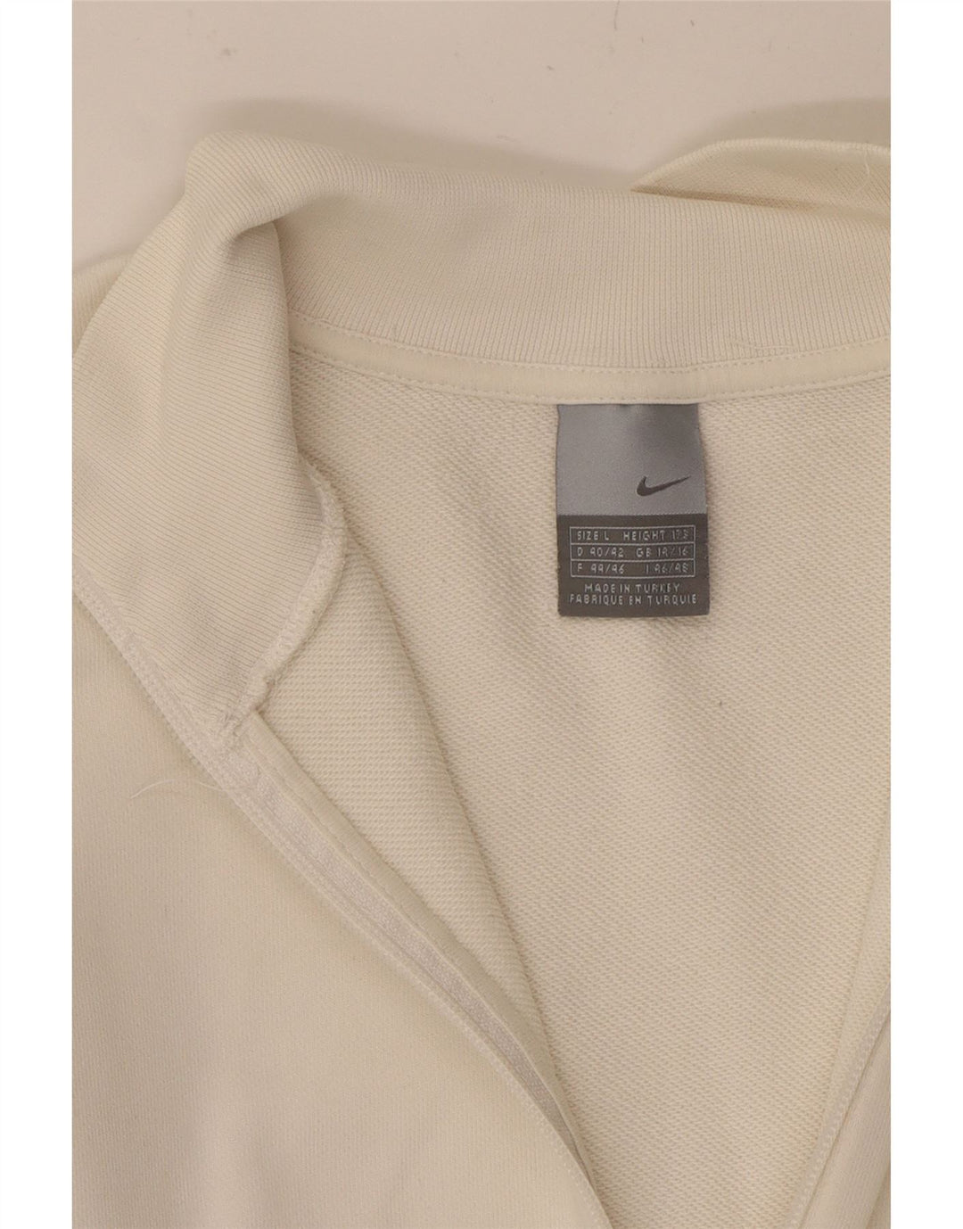 NIKE Womens Tracksuit Top Jacket UK 14/16 Large White Cotton Vintage Nike and Second-Hand Nike from Messina Hembry 