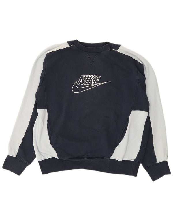 Nike Sweat-shirt graphique pour homme UK 42/44 Large Bleu marine Colourblock