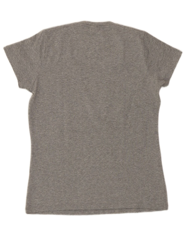 Trussardi Jeans T-Shirt Graphique Femme UK 14 Large Gris Coton