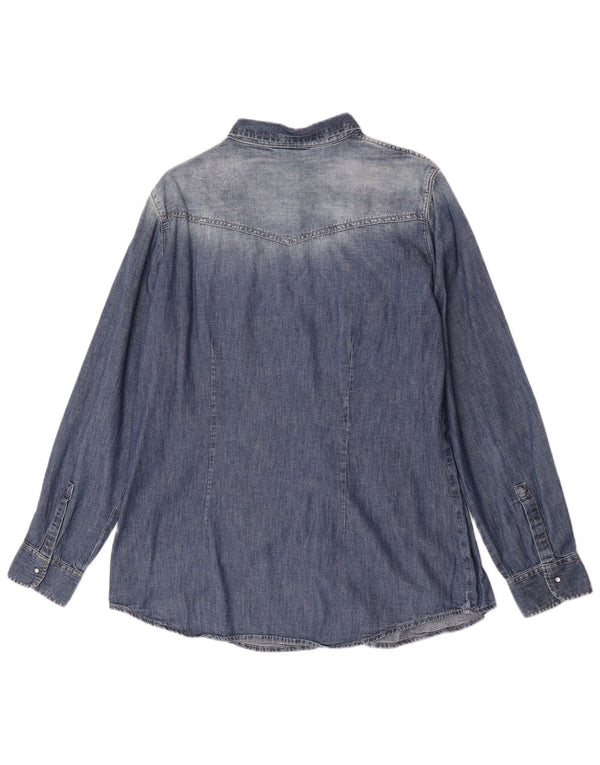 Carrera Femme Chemise En Jean UK 18 XL Bleu Coton