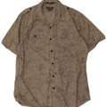 Eddie Bauer Chemise coupe classique pour homme à motif abstrait en coton beige