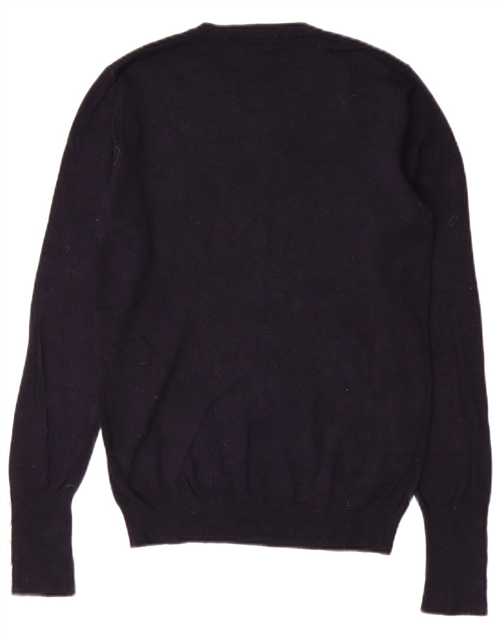 ZARA Pull à col rond pour femme UK 12 Bleu marine moyen