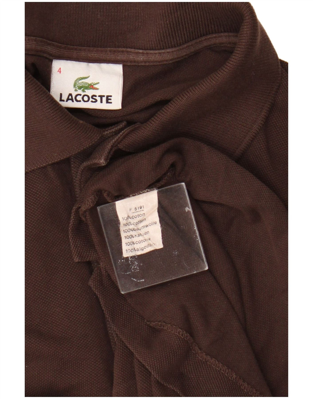 Lacoste Polo Homme Taille 4 Coton Marron Moyen