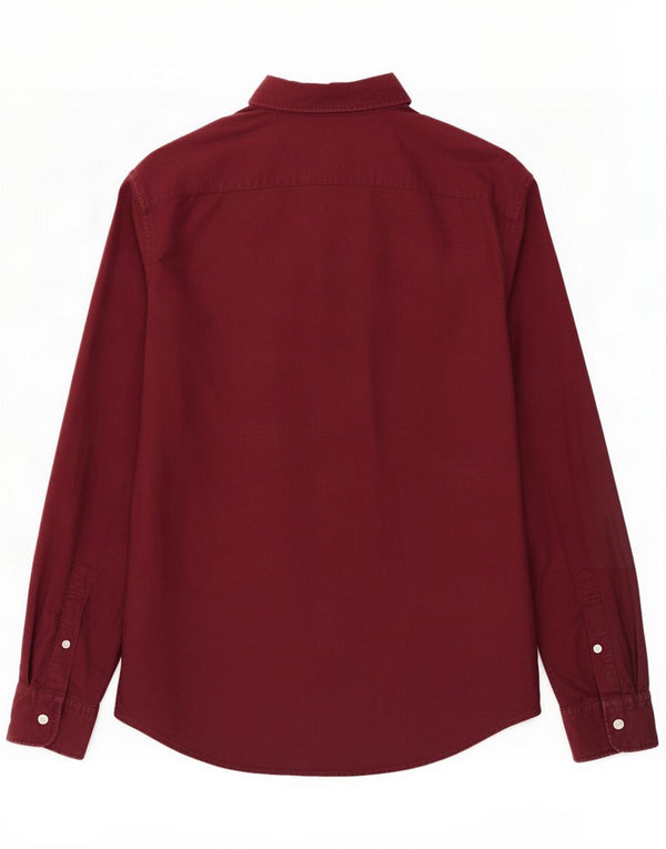 Chemise slim fit pour homme American Eagle Large en coton bordeaux