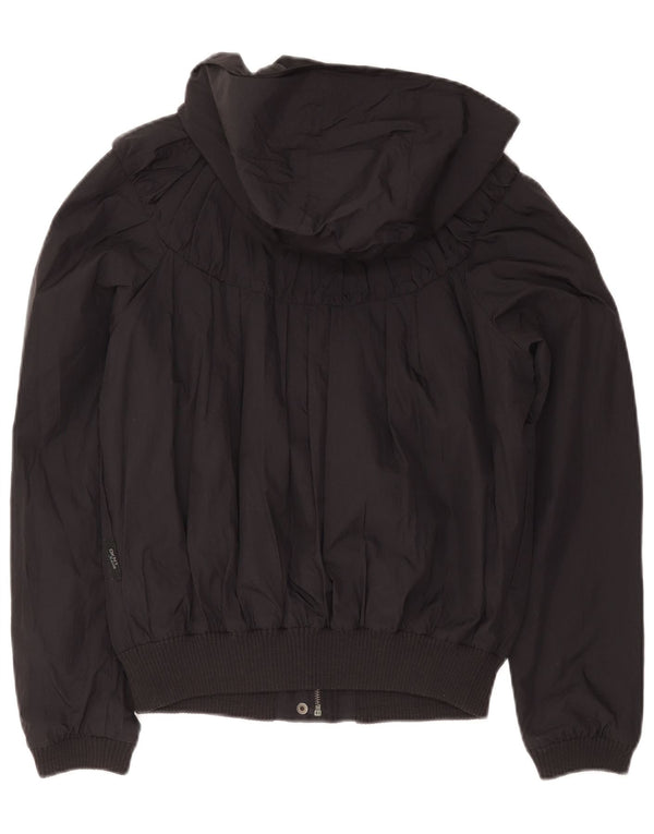 Dkny Veste bomber à capuche pour femme UK 44 Medium Noir Nylon