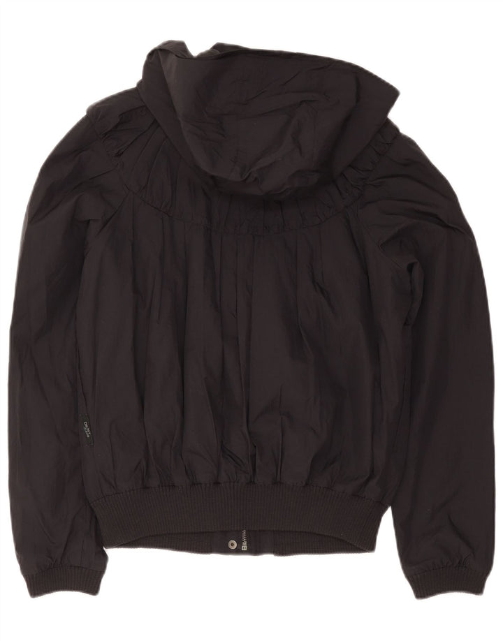 Dkny Veste bomber à capuche pour femme UK 44 Medium Noir Nylon