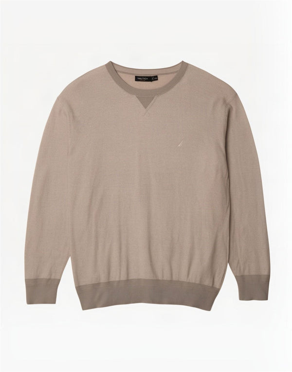 Nautica Pull col bateau pour homme 2XL Gris Coton