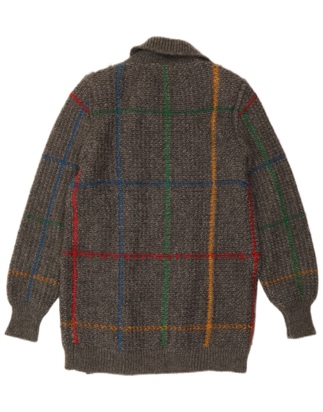 Iceberg Cardigan Femme Pull IT 42 Laine à Carreaux Gris Moyen