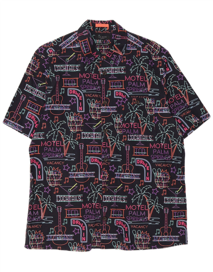 Ted Baker Chemise graphique à manches courtes pour homme Taille 5 XL Multicolore hawaïen