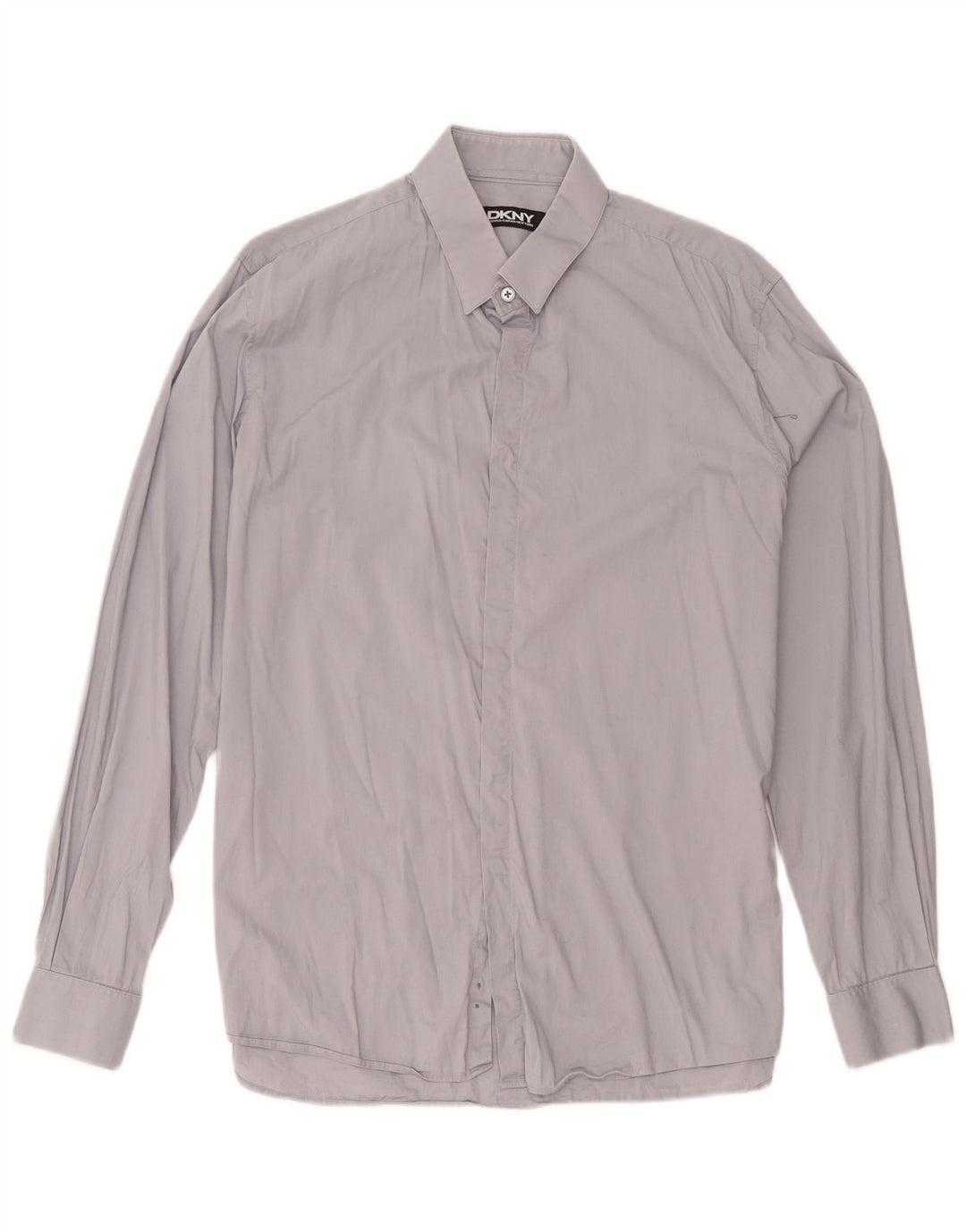 Dkny Chemise Homme Taille 16 1/2 Grand Coton Gris