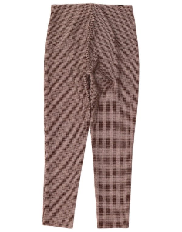 Pantalon décontracté skinny pour femme Zara Medium W28 L27 pied-de-poule marron