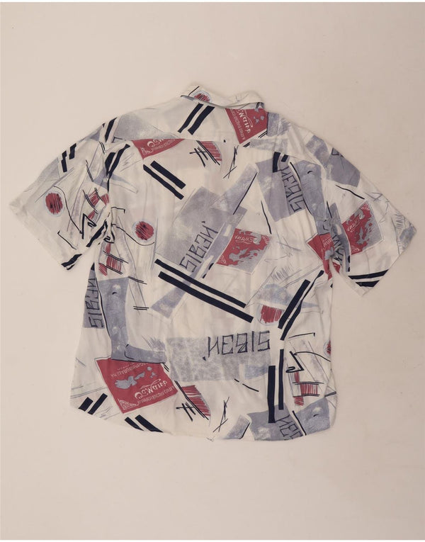 vintage Chemise à manches courtes pour hommes XL Géométrique multicolore