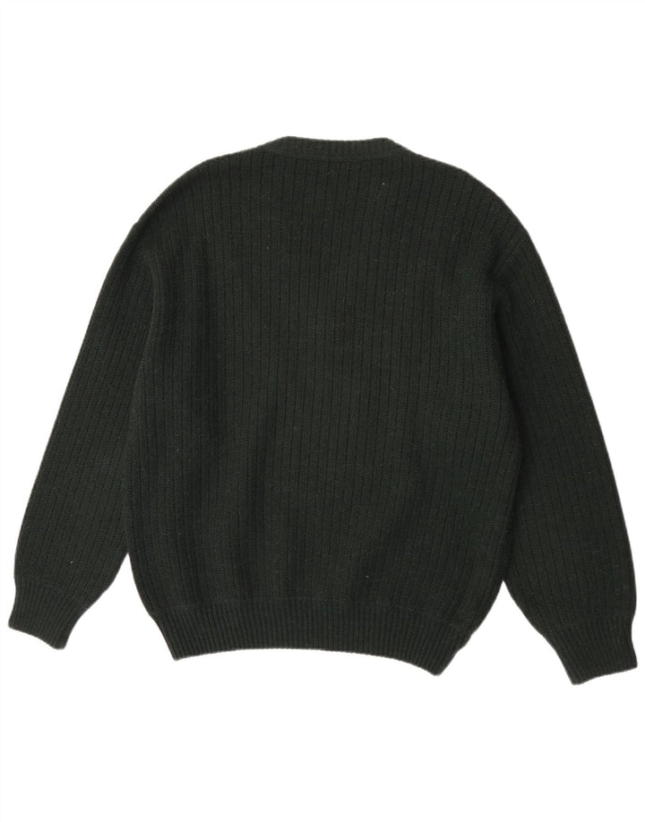 Malagrida Pull col V pour homme, grand, vert, argyle/diamant