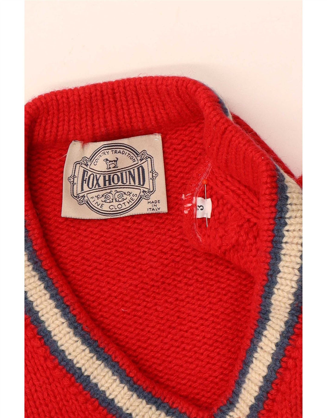 Foxhound Pull Graphique Col V Homme Rouge Moyen Colourblock