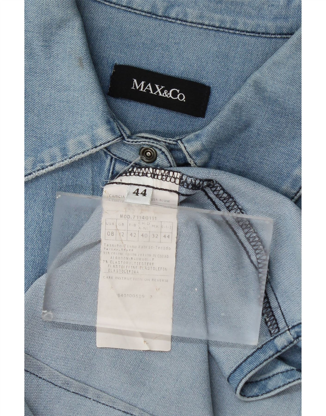 Max Mara Chemise en jean pour femme UK 12 Bleu moyen Coton