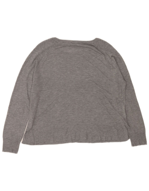 Zara Pull col bateau pour femme UK 14 Gris moyen Viscose