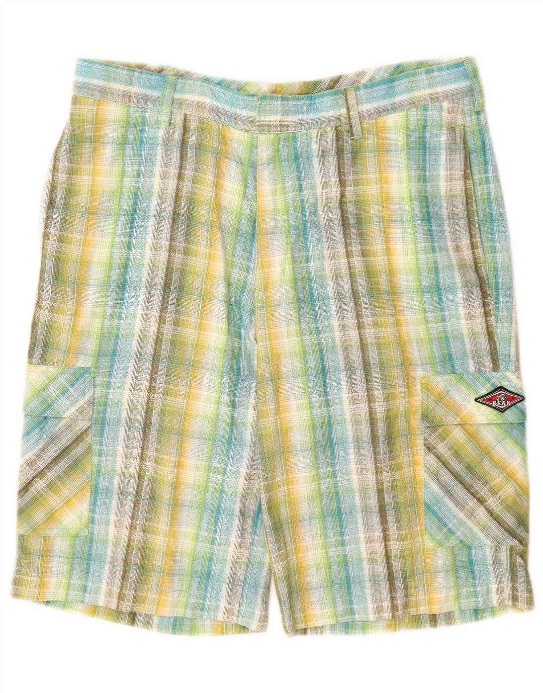 Bear Short Cargo Homme W32 Coton à Carreaux Multicolore Moyen