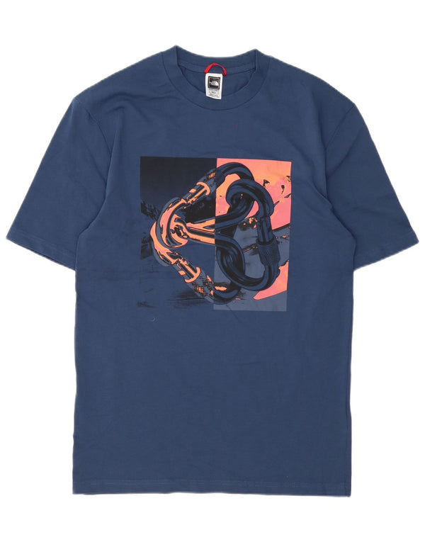 The North Face T-Shirt Graphique Homme Top XS Bleu Coton