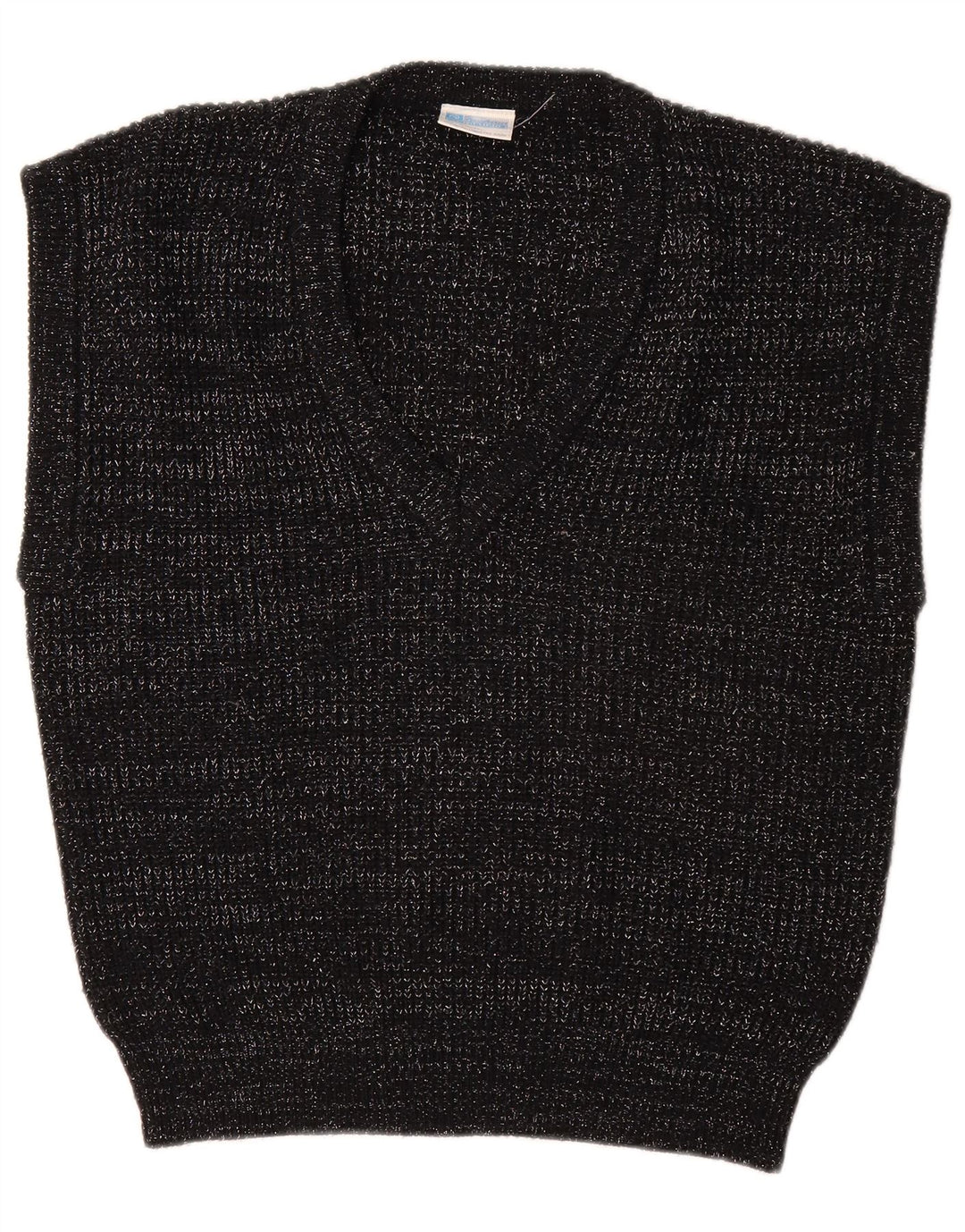 INTERNATIONAL Womens Oversized Vest Tank Top EU 36/38 Small Black Flecked