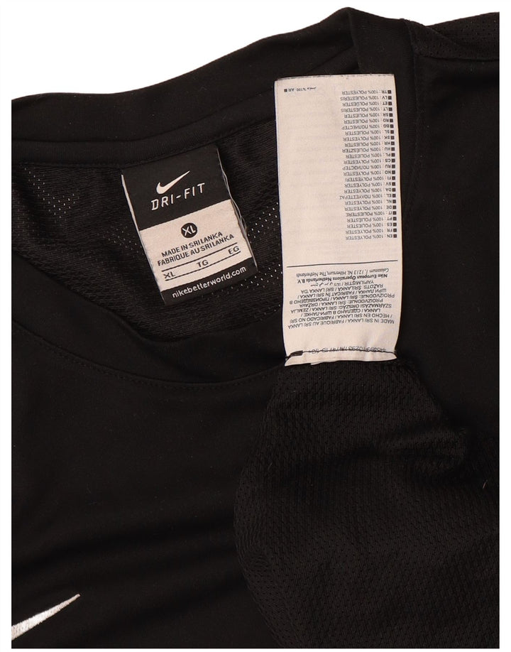 Nike Hommes Dri Fit T-Shirt Haut XL Noir Colorblock Polyester