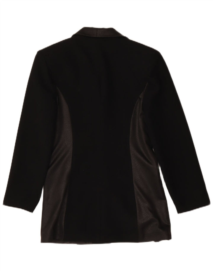 vintage Femmes 4 Bouton Blazer Veste UK 10 Petit Noir