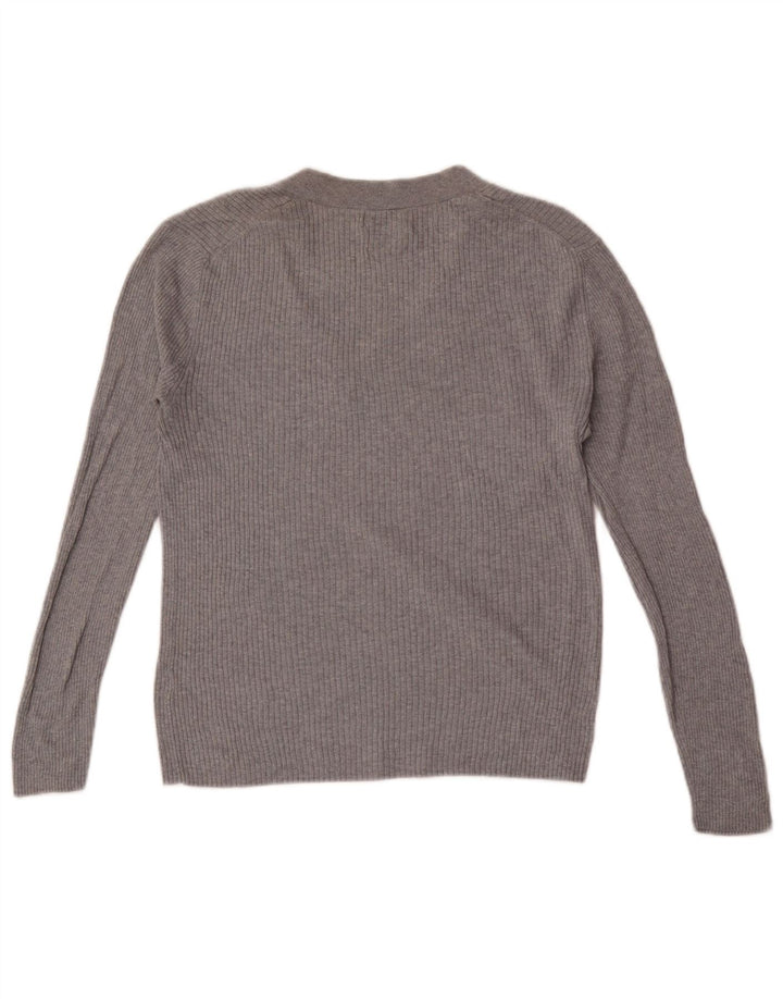 Massimo Dutti Haut à manches longues pour femme UK 14 Large Gris Soie