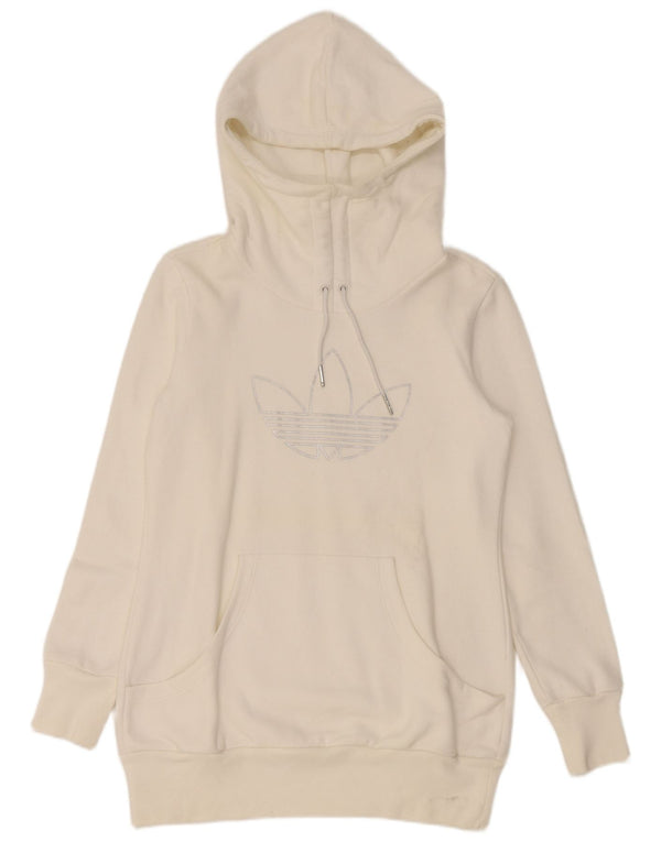 Adidas Pull à capuche graphique pour femme IT 44 Blanc moyen