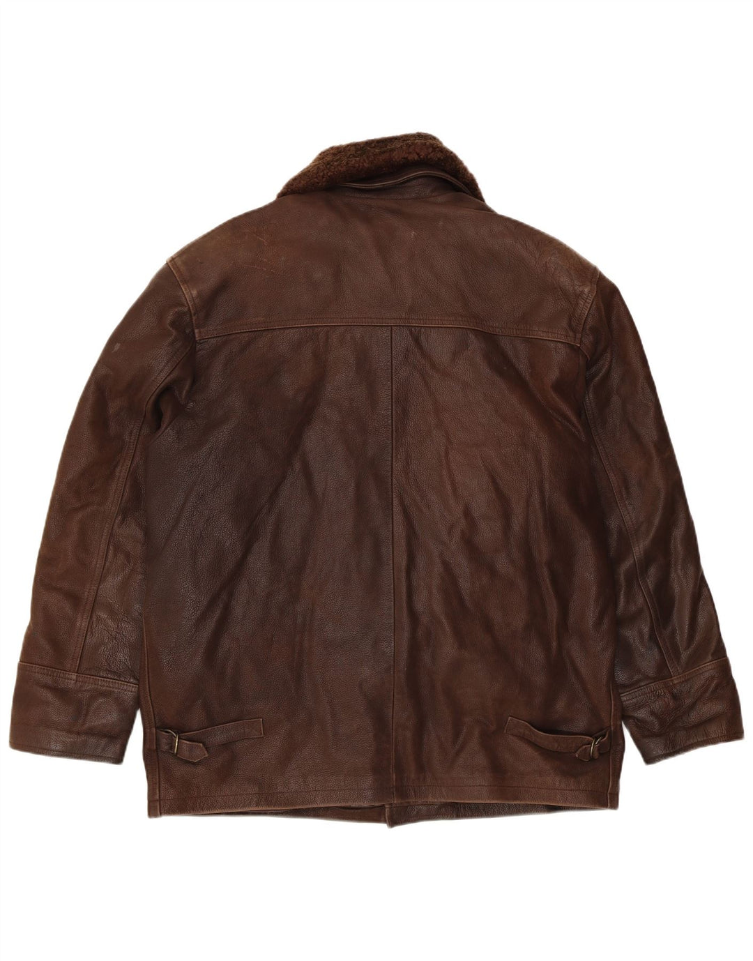 VINTAGE Veste en cuir homme UK 40 Grand cuir marron