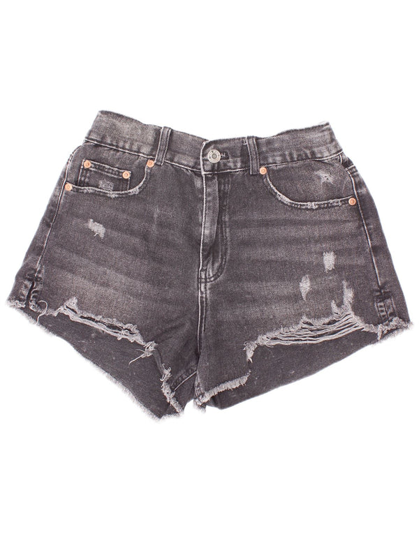 Short en jean vieilli fille Zara 13-14 ans W26 coton gris