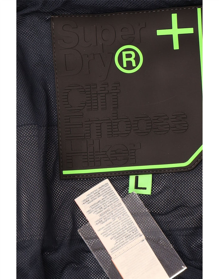 SUPERDRY Veste coupe-vent à capuche pour hommes UK 40 Large Gris Nylon