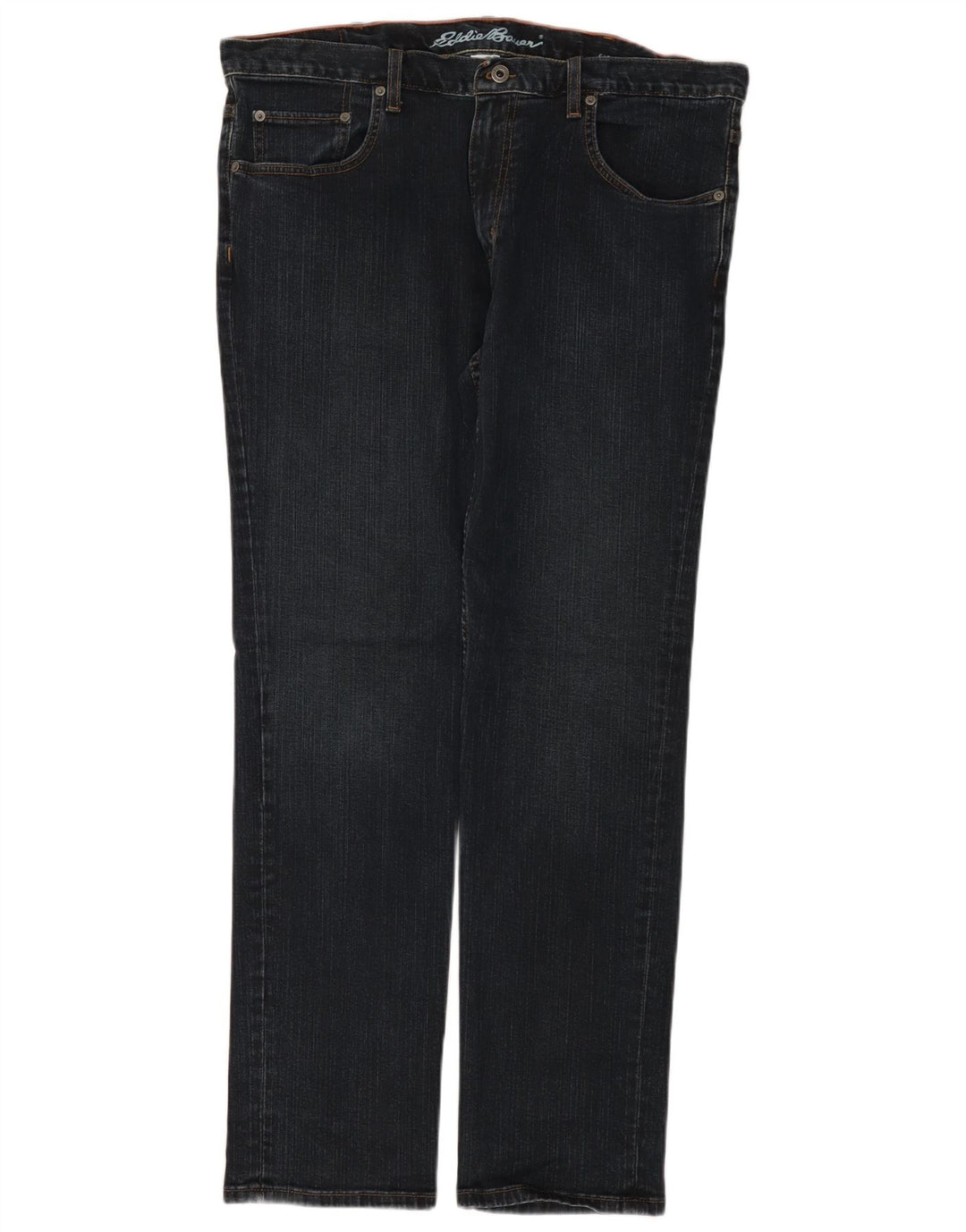 Eddie Bauer Jean droit homme W38 L32 bleu marine coton