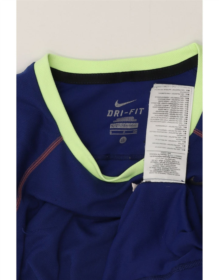 NIKE Hommes Dri Fit T-Shirt Haut Petit Bleu Polyester