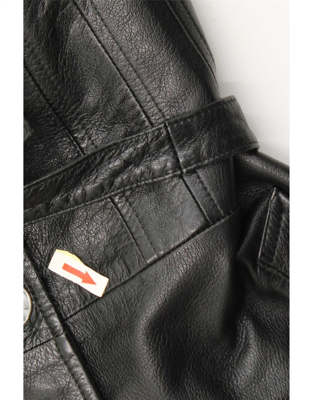Veste en cuir femme vintage IT 44 Cuir noir moyen