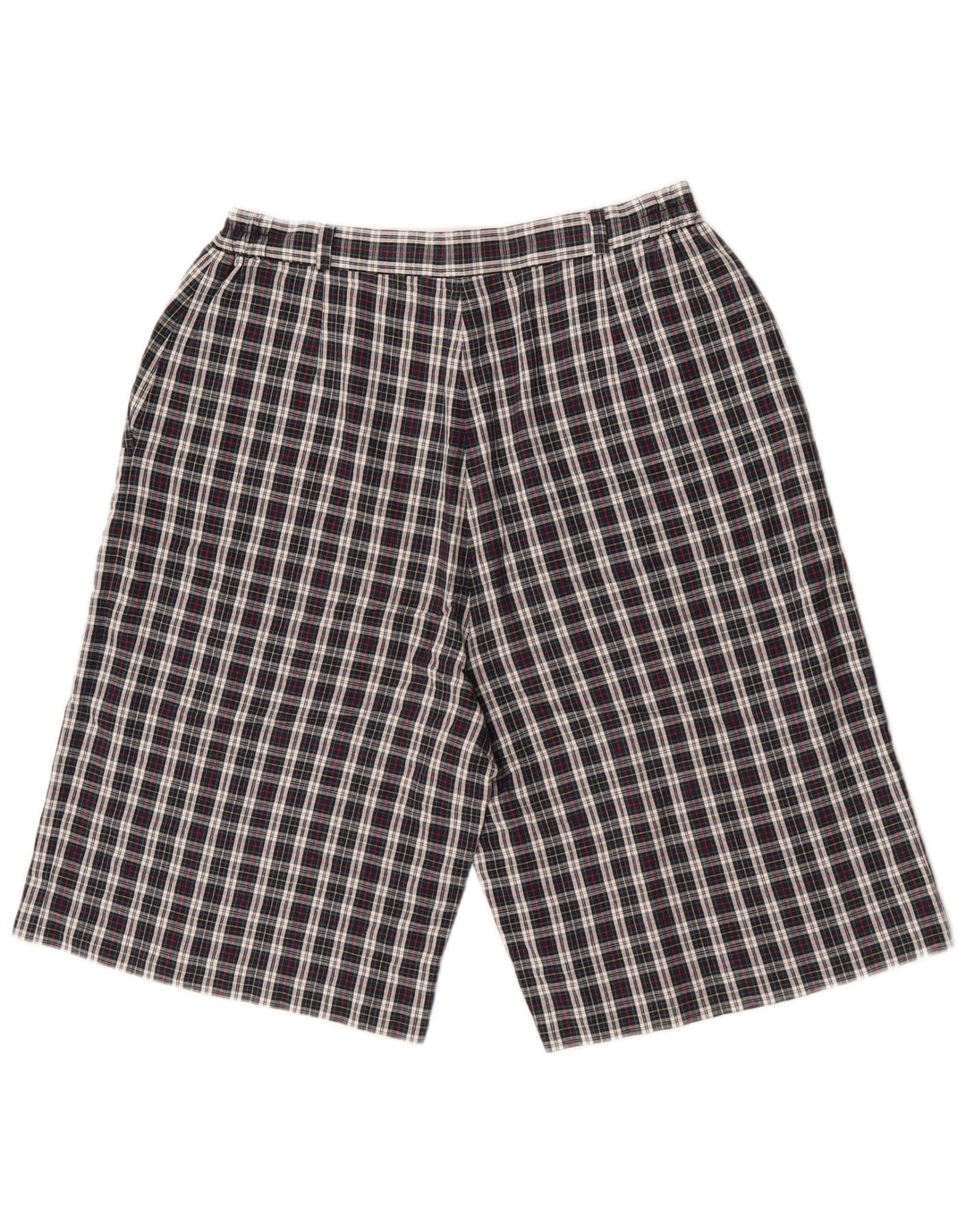 vintage Femme Chino Shorts W30 Moyen Bleu Marine Check Coton