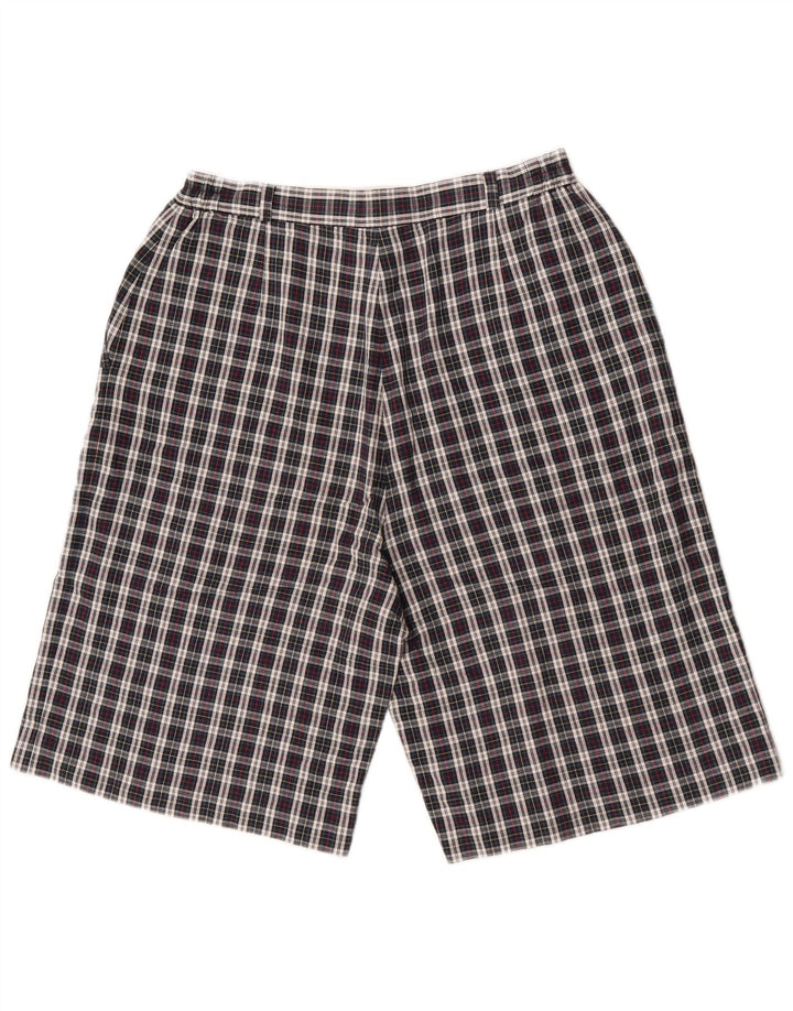 vintage Femme Chino Shorts W30 Moyen Bleu Marine Check Coton