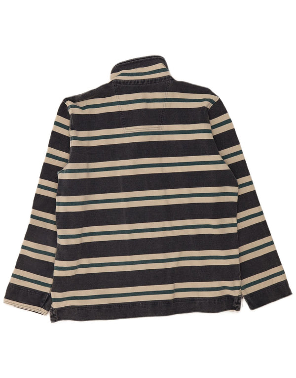 Crew Clothing Sweat-shirt à col zippé pour homme XL en coton rayé bleu marine