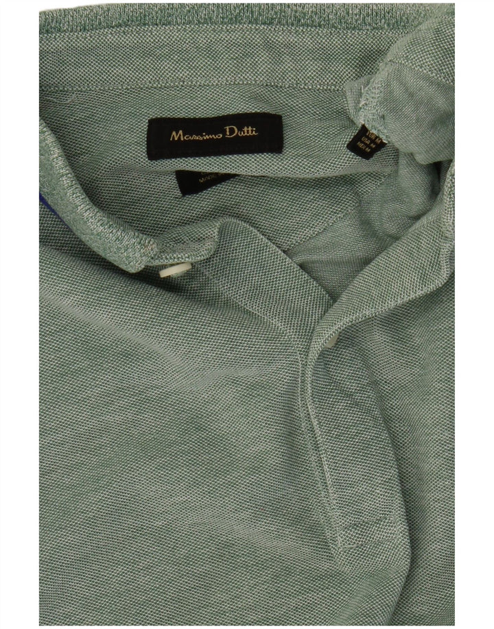 MASSIMO DUTTI Polo Homme Vert Moyen Moucheté