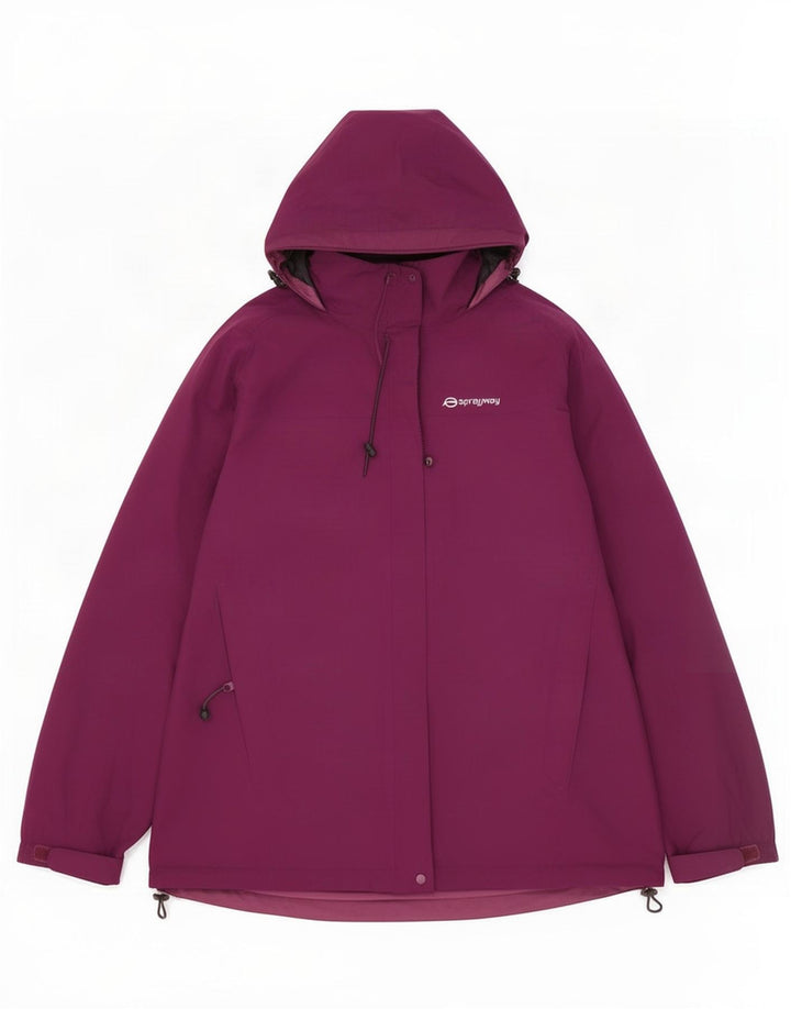 Sprayway Veste coupe-vent à capuche pour femme UK 14 Large Marron Polyester