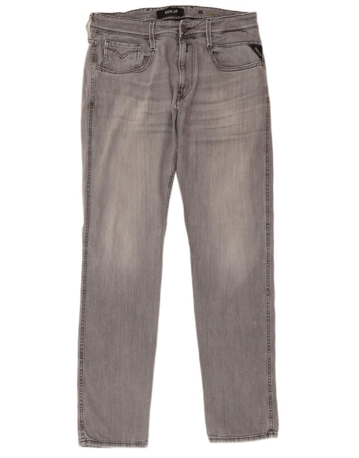 REPLAY Jean Slim Anbass Homme W34 L31 Gris