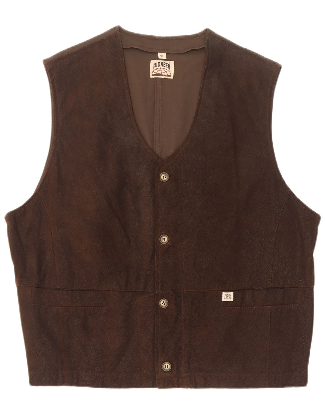 Pioneer Gilet en daim pour homme XL en cuir marron